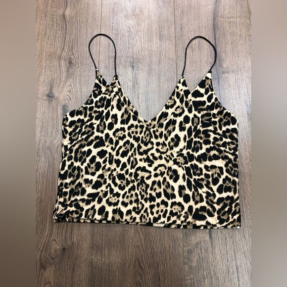URBAN RENEWAL LEOPARD PRINT CROPPED SPAGHETTI STRAPS TOP IN LARGE - Picture 7 of 7